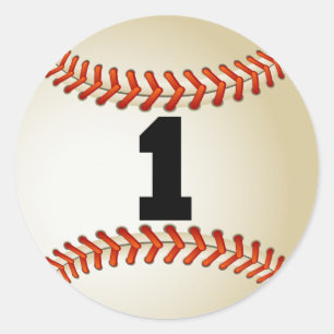 Nummer 1 Baseball Runder Aufkleber