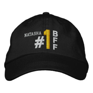 Nummer 1 BEST FREUND BESTE FREUNDIN BLACK Hat V02 Bestickte Kappe