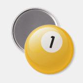 NUMMER 1 BILLIARDS BALL MAGNET (Vorderseite/Rückseite)