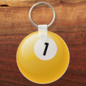 NUMMER 1 BILLIARDS BALL SCHLÜSSELANHÄNGER (Vorderseite)