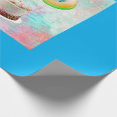 Nummer 1 Candle on Cake, Happy Birthday, Bunt Geschenkpapier (Ecke)