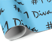 Nummer 1 Diva Light Blue Wrapping Paper Geschenkpapier (Rolleneckpunkt)