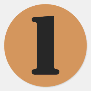 Nummer 1 eine Peru Gold Stencil Zahl von Janz Runder Aufkleber