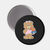 Nummer 1 Girl Bear Magnet (Vorderseite/Rückseite)