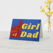 Nummer 1 Girl Vater Vatertag Glitzer Card Karte (Gelbe Blume)