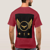 Nummer 1: Goldadlerbild Maroon Farbe T-Shirt (Rückseite)