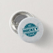 Nummer 1 Hockey Coach (blau) Schaltfläche Button (Vorne & Hinten)