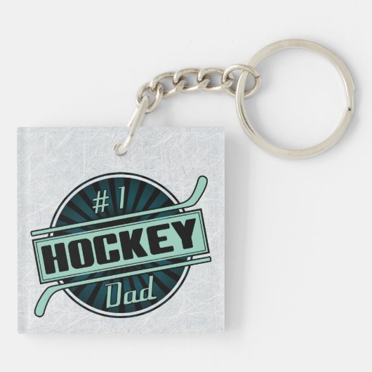 Nummer 1 Hockey Vater Keyring Schlüsselanhänger (Rückseite)