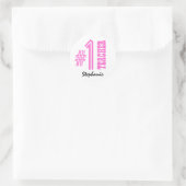 Nummer 1 Individuelle Name-Geschenk für Lehrer Runder Aufkleber (Tasche)