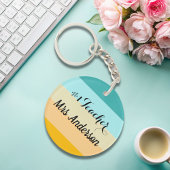 Nummer 1 Lehrer personalisiert farbenfroh Schlüsselanhänger