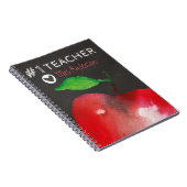 Nummer 1 Lehrer | Personalisierter Rotappel Notizblock (Rechte Seite)