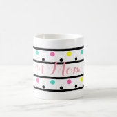 Nummer 1 Mama Black Polka Dots Kaffeetasse (Mittel)
