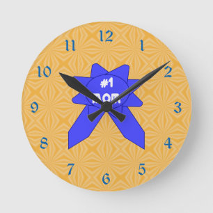 Nummer 1 Mama Blaues Band Runde Wanduhr