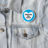 Nummer 1 Mama Niedlicher Sky Blue White Heart Butt Button (Beispiel)