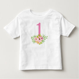 Nummer 1 mit Blume Kleinkind T-shirt