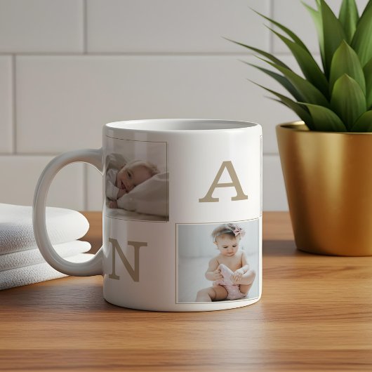 Nummer 1 Nana Grandma Foto Collage Gold Rahmen Kaffeetasse