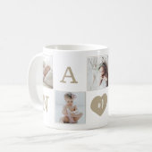 Nummer 1 Nana Grandma Foto Collage Gold Rahmen Kaffeetasse (Vorderseite Links)