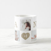 Nummer 1 Nana Grandma Foto Collage Gold Rahmen Kaffeetasse (Mittel)