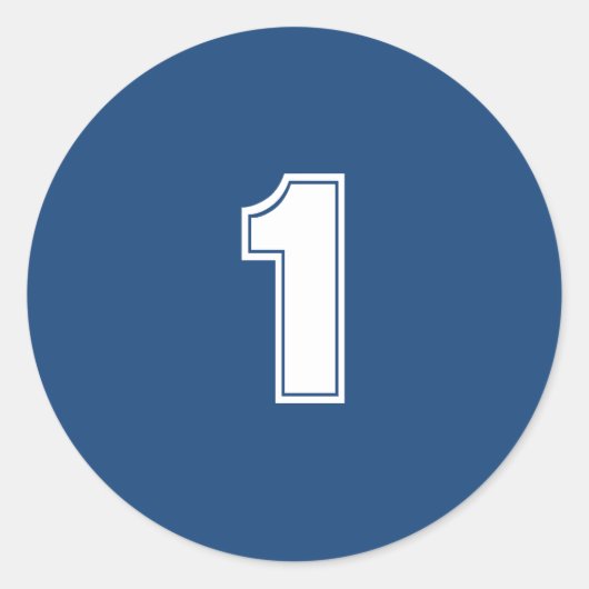 Nummer 1 Planung liefert einfache 1 Marine weiß Runder Aufkleber (Vorderseite)