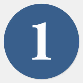 Nummer 1 Planung liefert einfache 1 Marine weiß Runder Aufkleber