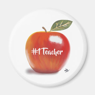 Nummer 1 Red Apple Illustration des Lehrers Magnet