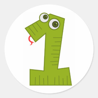 Nummer 1 runder aufkleber