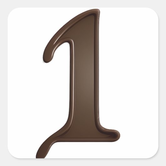 Nummer 1 Schokoladenaufkleber Quadratischer Aufkleber (Vorderseite)
