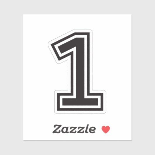 Nummer 1 Schriftart für sportliche Uni Aufkleber (Blatt)