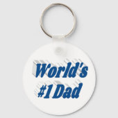 Nummer 1 Vater blauer Text Schlüsselanhänger (Vorderseite)