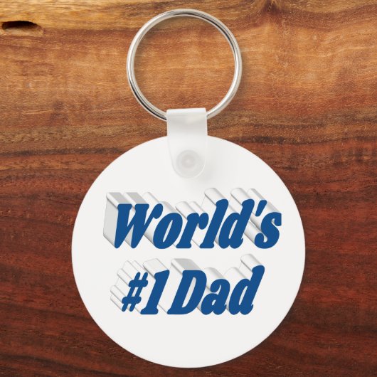 Nummer 1 Vater blauer Text Schlüsselanhänger (Rückseite)