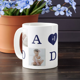 Nummer 1 Vater Daddy FotoCollage Gold Frame Kaffeetasse