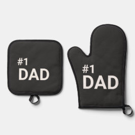 Nummer 1 Vater Einfaches Minimalistisch-modernes G Ofenhandschuh & Topflappen-Set