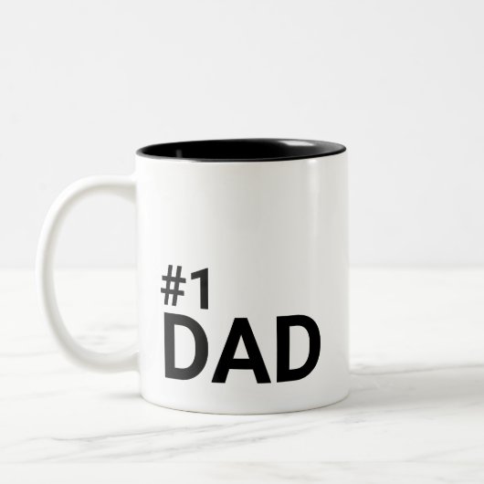 Nummer 1 Vater Einfaches Minimalistisch-modernes G Zweifarbige Tasse (Links)