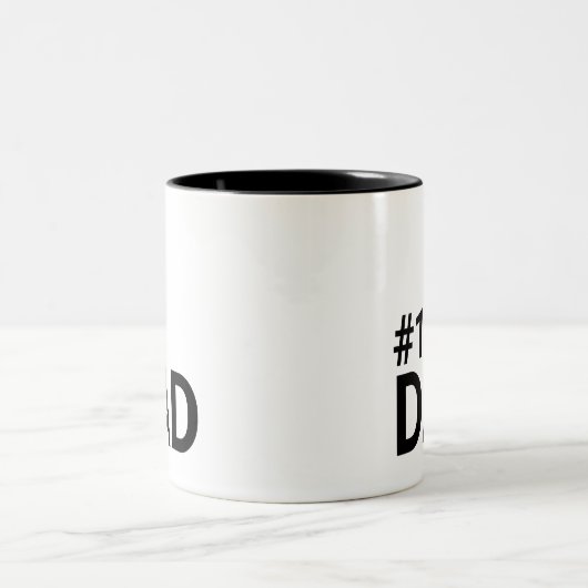 Nummer 1 Vater Einfaches Minimalistisch-modernes G Zweifarbige Tasse (Mittel)