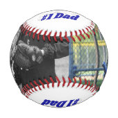 Nummer 1 Vater Foto Vathage Tag blau Baseball (Vorderseite)