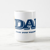 Nummer 1 Vater Lüfter Benutzerdefinierte Message-T Kaffeetasse (Mittel)