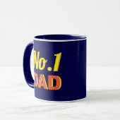 Nummer 1 Vater Navy Blue Geschenk für den Vater Va Tasse (Vorderseite Links)