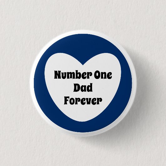 Nummer 1 Vater Niedliches blaues Herz Button (Vorderseite)