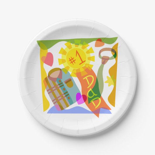 Nummer 1 Vater Pappteller (Vorderseite)