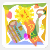 Nummer 1 Vater Square Sticker (Vorderseite)