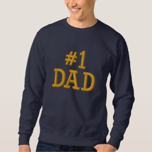 Nummer 1 VATER Stickerei Sweatshirt