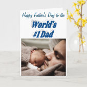 Nummer 1 Vater Vatertag Foto Karte (Gelbe Blume)
