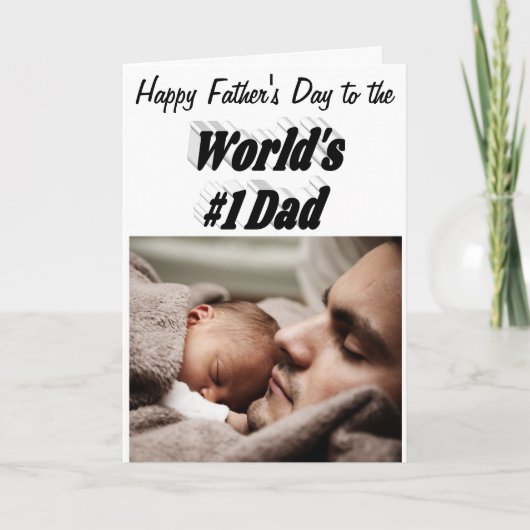 Nummer 1 Vater Vathage Day Foto Schwarze Karte (Vorderseite)