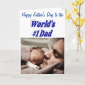 Nummer 1 Vater Vathage Foto Blue Card Karte (Gelbe Blume)