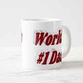 Nummer 1 Vater Vathers Day burgundy Halbtext Jumbo-Tasse (Vorderseite Rechts)