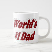 Nummer 1 Vater Vathers Day burgundy Halbtext Jumbo-Tasse (Rechts)