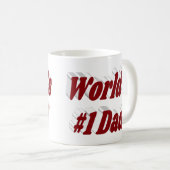 Nummer 1 Vater Vathers Day burgundy Halbtext Kaffeetasse (VorderseiteRechts)