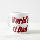Nummer 1 Vater Vathers Day Foto Bordeauxtext Kaffeetasse (Vorderseite Links)
