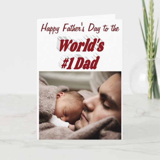 Nummer 1 Vater Vathers Day Foto burgundcard Karte (Vorderseite)