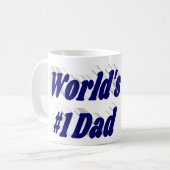 Nummer 1 Vater Vathers Day Foto dunkelblauer Text  Kaffeetasse (Vorderseite Links)